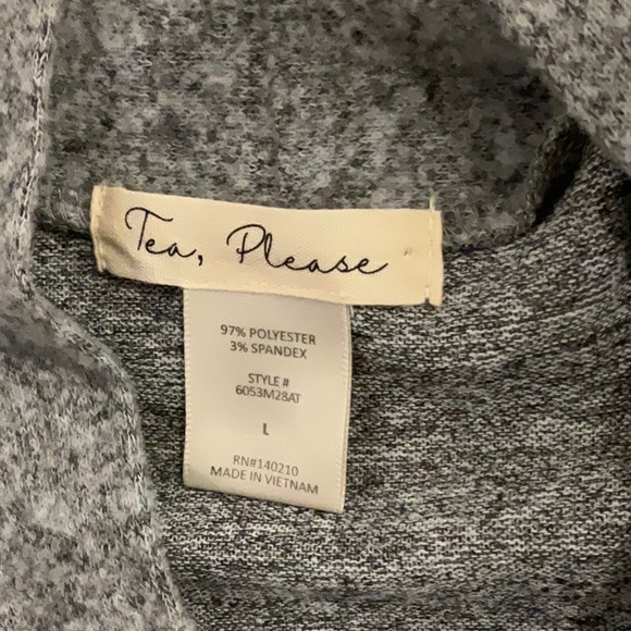 Cardigan Sweater “Tea Please” Cozy Open-Front Sweater - EUC - Size Large - Picture 5 of 7